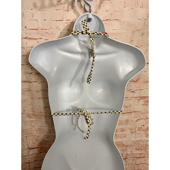 OndadeMar Triangle Bikini Top Sz 12 Rose Polka Dot Swimwear Adjustable Ties New - Picture 9 of 9